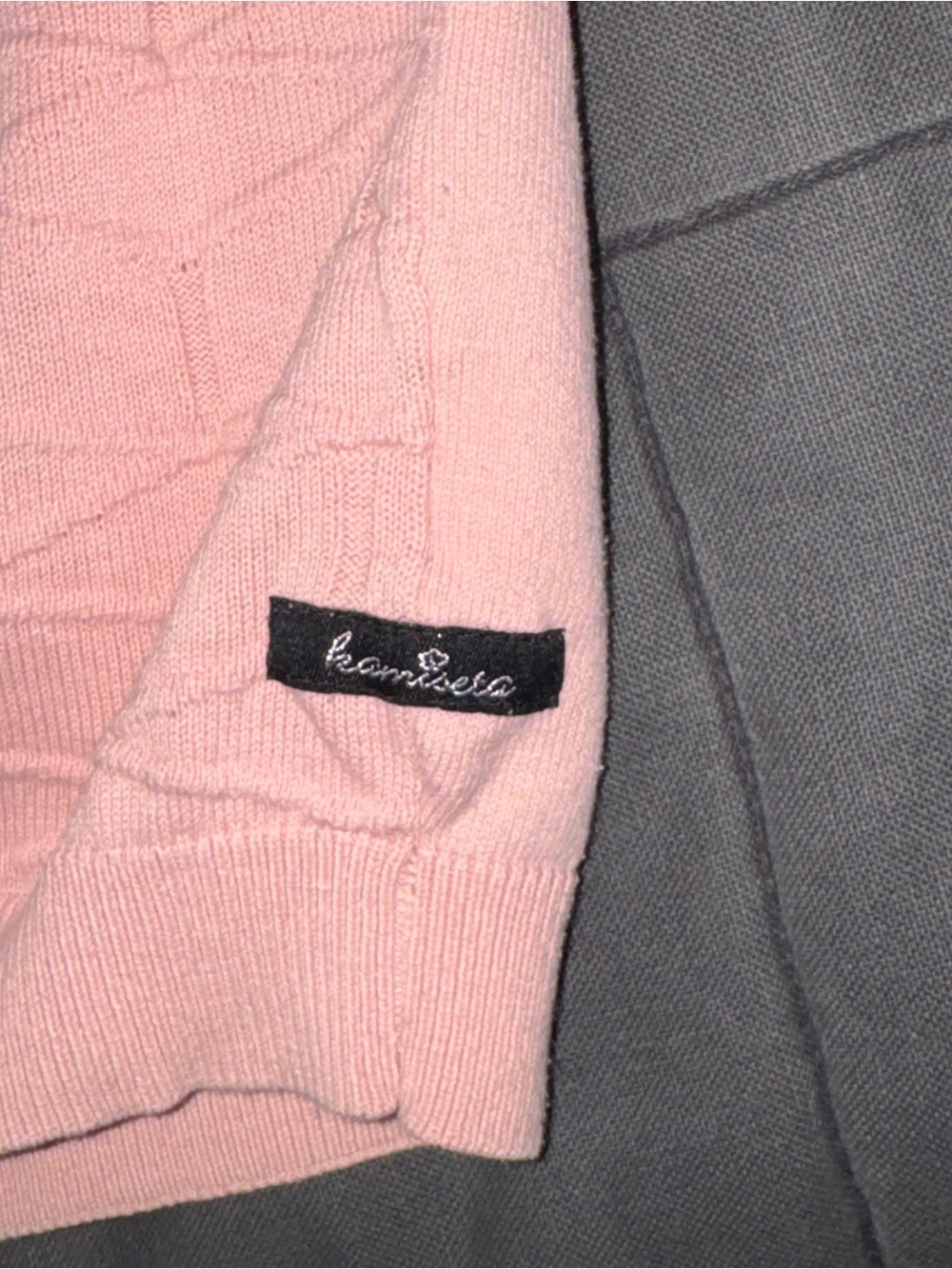 Kamiseta Pink Textured Short Sleeve Knit Sweater Top Size L For layering in Fall - Picture 8 of 11